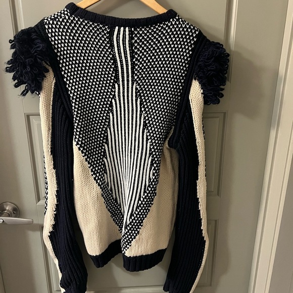 Ecru Lab Blue/White/Cream Women's Sweater - Picture 2 of 7